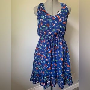 Blue dress with elastic waist